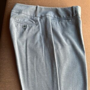 Gray dress pants, front and back back pockets